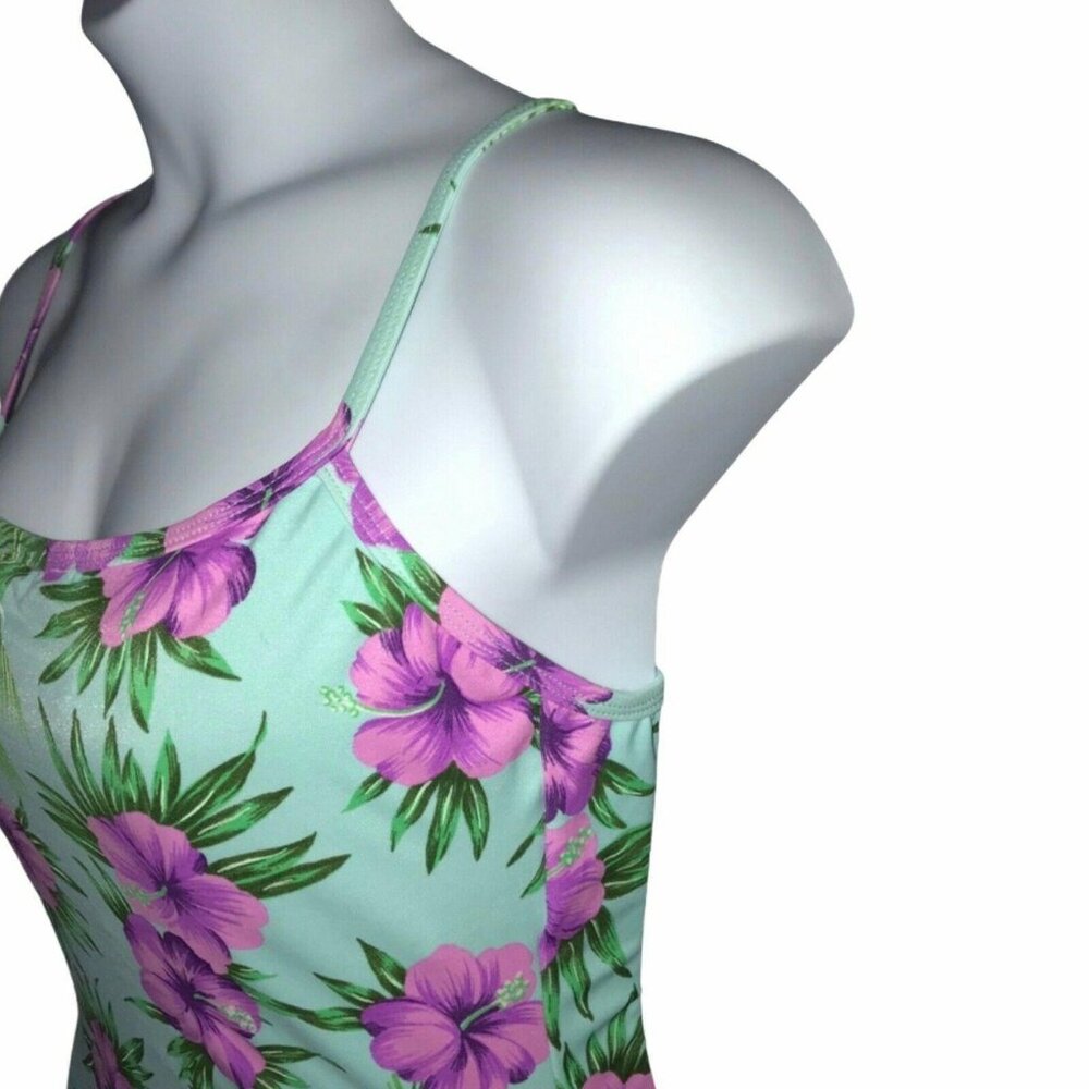 NWT Leilani One Piece Swimsuit Womens Plus Size 16 Hawaiian Floral Plumeria - Picture 4 of 9